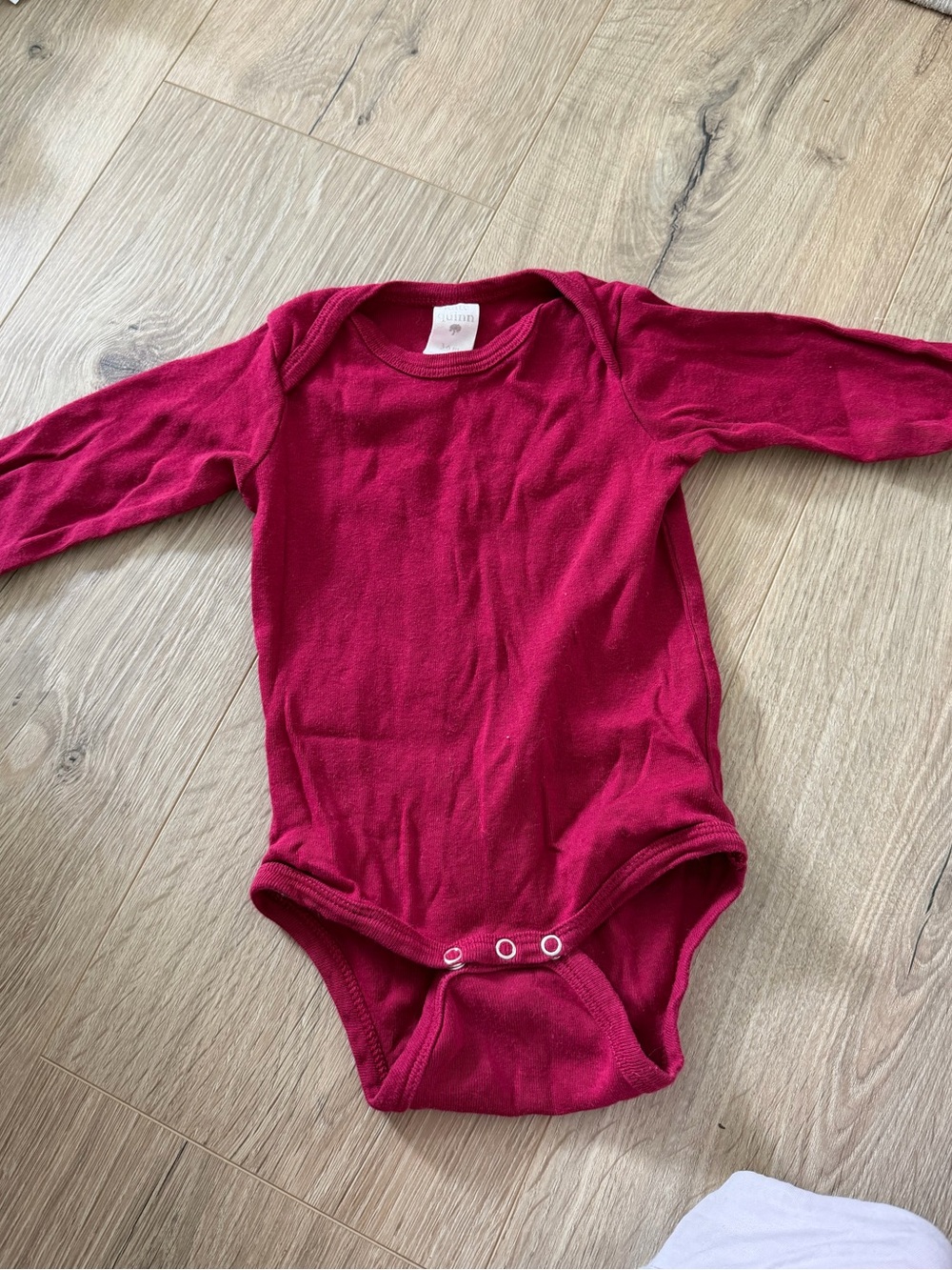 Kids Long-Sleeve One-Piece Bodysuit in Deep Berry - Kate Quinn
